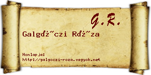 Galgóczi Róza névjegykártya